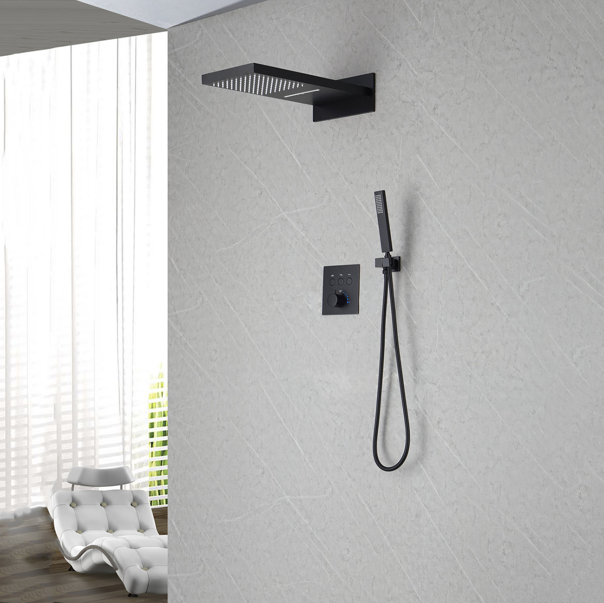 China supplier Wall Mounted 3 Functions Bath&Shower Faucet Set Rainfall Waterfall Shower System for Bathroom