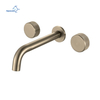Contemporary Dual Handles Basin Set in Wall Mounted Brass Bathroom Faucet Mixer
