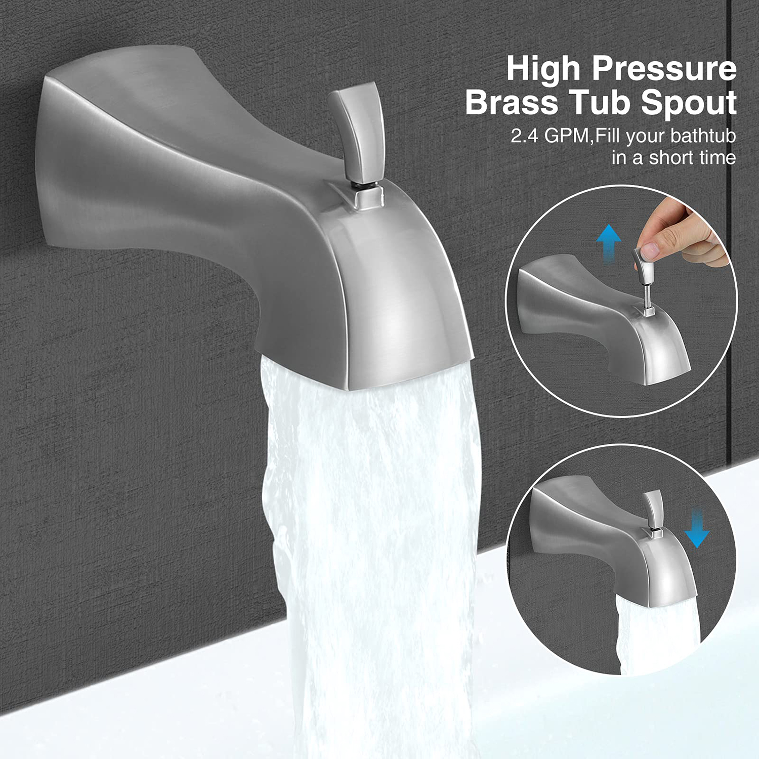 Aquacubic Bathroom Concealed Polished Chrome Shower Set Wall Mounted High Pressure Shower System
