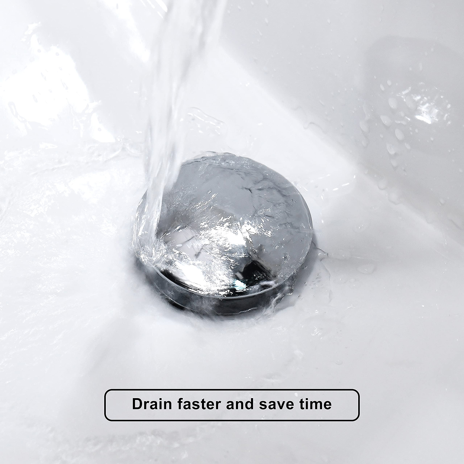 Chrome Finish Solid Brass Bathroom Sink Drain without Overflow