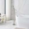 Aquacubic Floor Mounted Brass Bathroom Freestanding Tub Filler Bathtub Faucet with Hand Shower