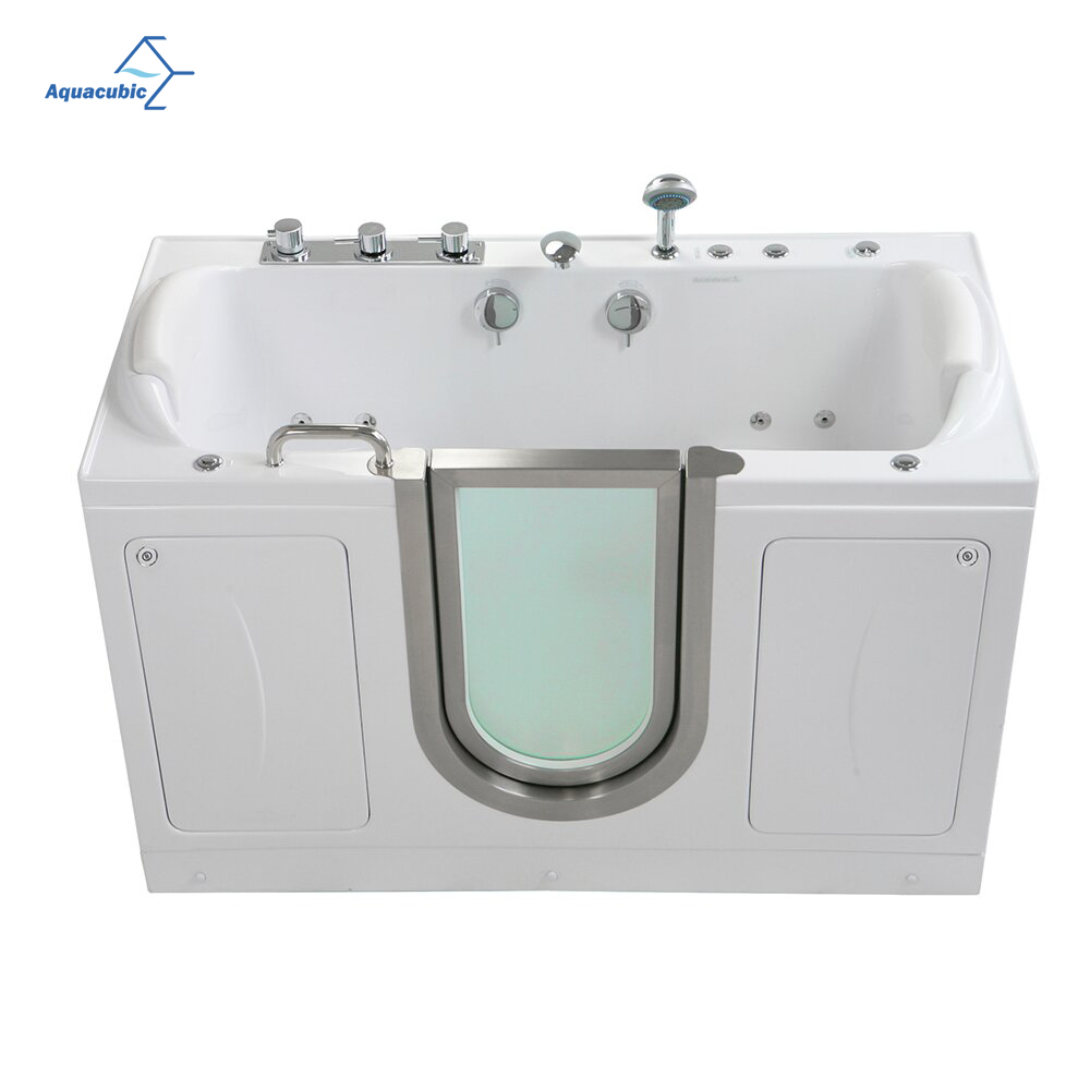 US Standard 2-Seat Walk-In Non Whirlpool Bathtub in White for The Disabled and Old Senior People