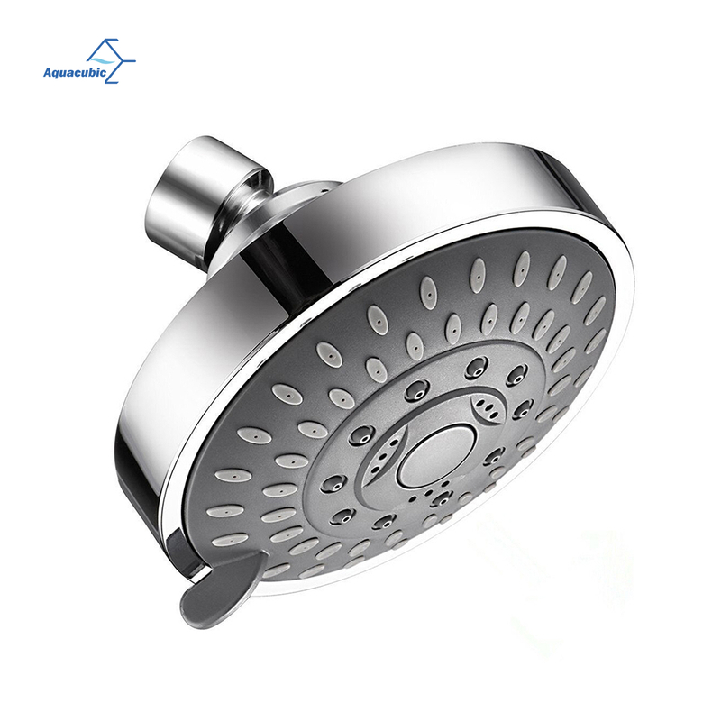Aquacubic Shower Head Rainfall Fixed Showerhead High Pressure 4 inch Round Overhead Spray with Swivel Ball