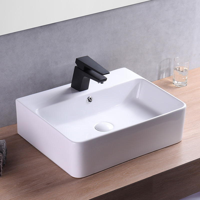 Bathroom Vessel Sink Hand Wash Basin Counter Top Modern Rectangular Bathroom Sinks