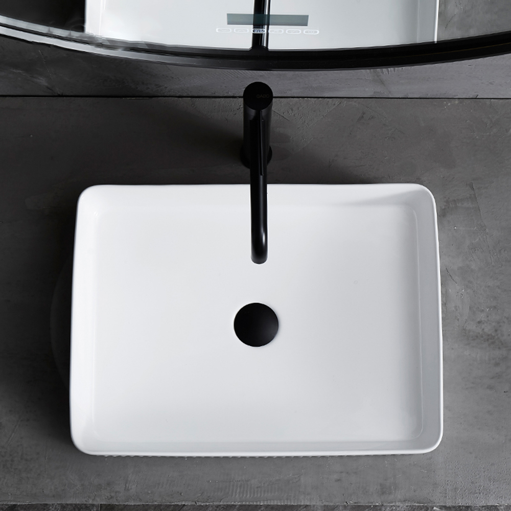 High end decoration ceramic cabinet basin customizable countertop vessel sink lavabo rectangular bathroom sinks