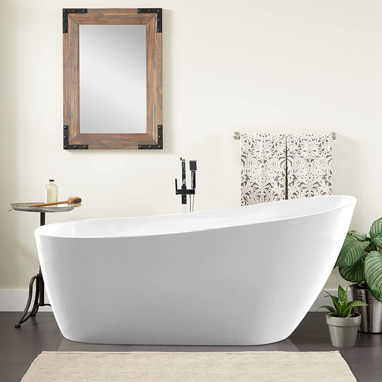 Factory Wholesale cUPC Acrylic Stand-alone Hot Bath Tub Contemporary Soaking Freestanding Bathtub