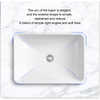 Rectangle Drop In Bathroom Sink White Ceramic Above Counter Semi Recessed Vessel Sink