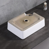 Custom rectangle White Glazed Color Counter Top vessel Basins Bathroom Sink