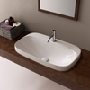 Porcelain Rectangular Bathroom Direct Supply Semi Recessed Sanitary Wash Basin
