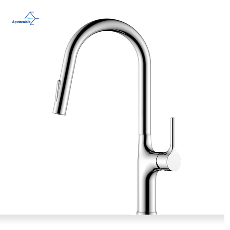 Aquacubic Wholesale cUPC low lead Single Handle Gooseneck Pull Down Sprayer Kitchen Faucet AF3062-5