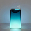 Pedestal sink solid surface hand wash basin resin floor standing washbasin