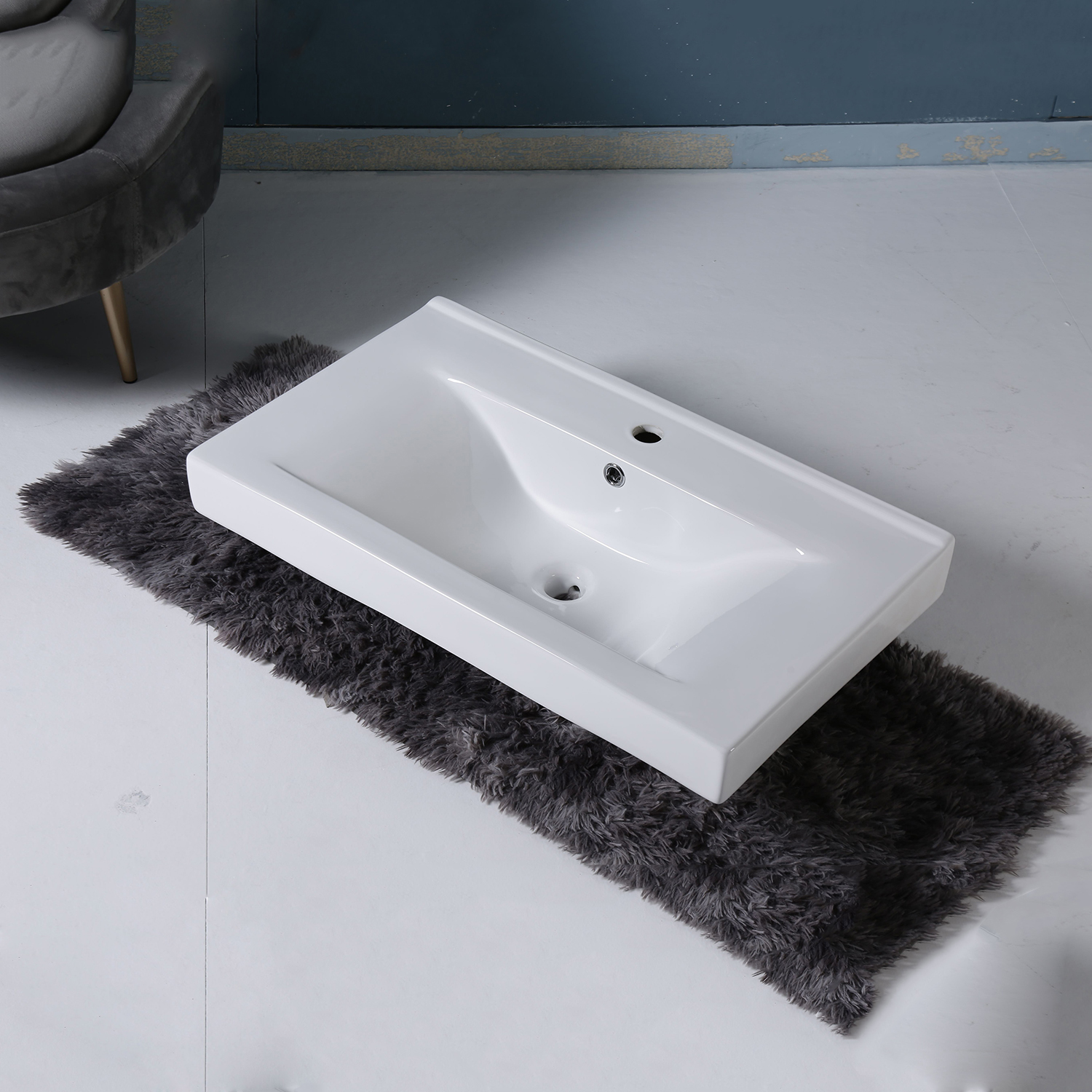 US Popular Thick Ceramic Bathroom Vanity Sinks 24 inch 47 inch rectangular Bathroom Countertop Vanity Top