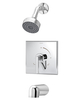 Aquacubic Brushed Gold Wall Mounted Complete Shower System Tub and Shower Faucet