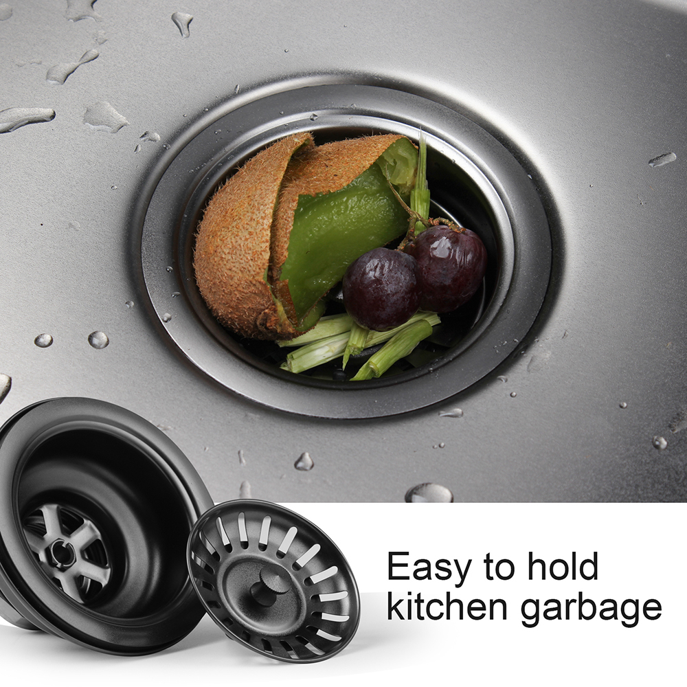 Aquacubic Kitchen Sink Strainer and Stopper Combo Basket Replacement for Standard 3-1/2 inch Drain