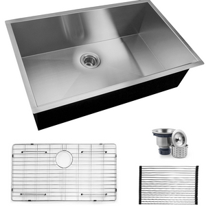 Silvery White Stainless Steel Handmade Top Mount Single Bowl Kitchen Sink
