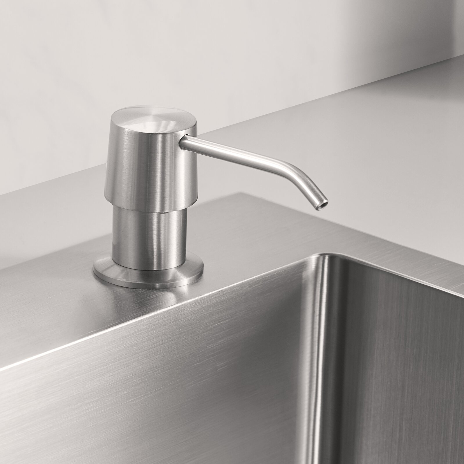 Aquacubic Chrome Kitchen Sink Soap Dispenser and Lotion Dispenser Built in Design Sink Soap Dispenser