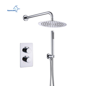 Luxury Bathroom Concealed Brass 10 Inch Shower System Set and Thermostatic Mixer valve