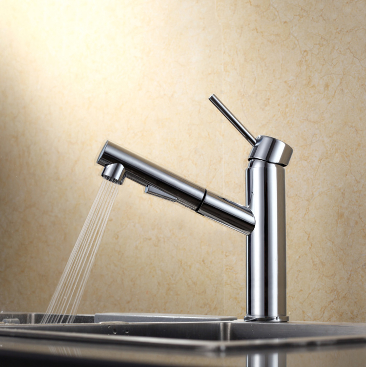 Morden Water Saving Mixer Tap Bathroom Basin Sink Faucet with Pull Out filter Faucet sprayer