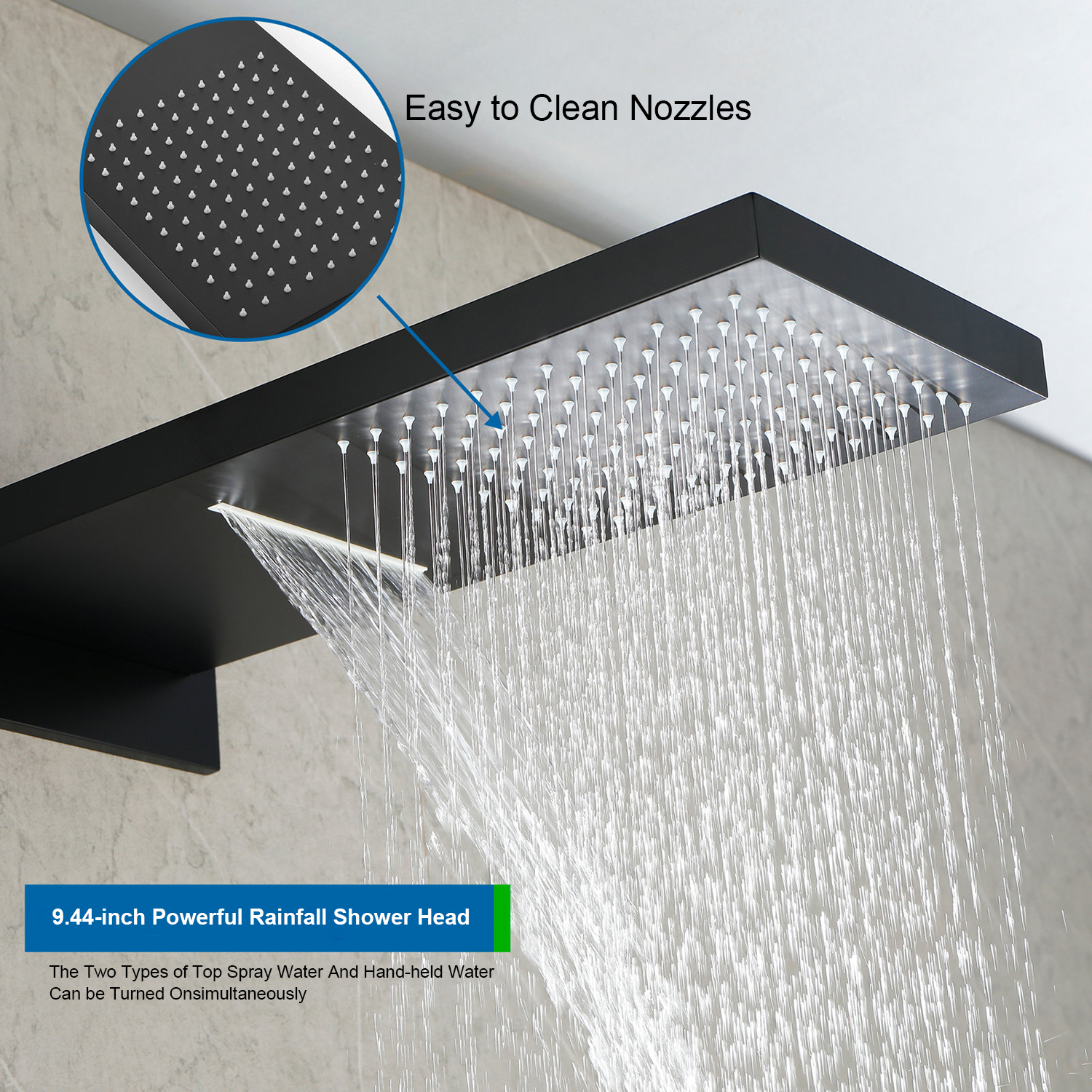 China supplier Wall Mounted 3 Functions Bath&Shower Faucet Set Rainfall Waterfall Shower System for Bathroom