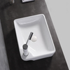 Custom rectangle White Glazed Color Counter Top vessel Basins Bathroom Sink