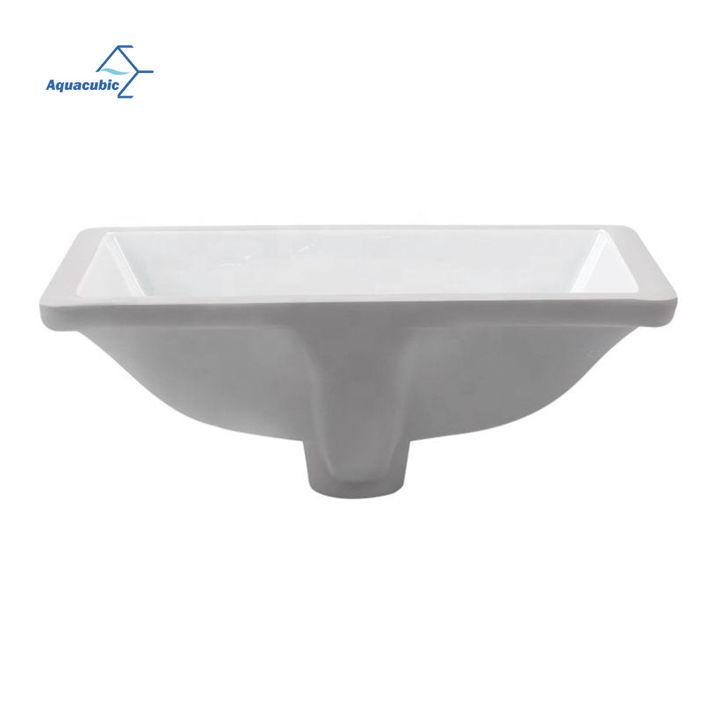 Modern Home White Rectangular Cupc Rectangle Undercounter Ceramic Bathroom Sink Hand Wash Basin For Washroom Accessories