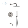 Aquacubic Shower Set Black in Wall Bathroom Brass Kits Rain Rainfall Shower Set Mixer Faucet Set