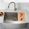 cUPC 33 Farm Sink Apron Front Workstation Handmade Stainless Steel Farmhouse Kitchen Sink with Ledge