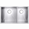 Quality supplier 33 Inch 304 Stainless Steel Handmade Undermount Kitchen Sink with Double Bowl