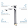 Tall cUPC Brass Basin Faucet Single Handle One Hole Chrome Bathroom Sink Faucet with Water Supply Line