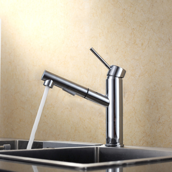 Morden Water Saving Mixer Tap Bathroom Basin Sink Faucet with Pull Out filter Faucet sprayer