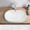 Art Sanitary Ware Supplier White Cheap Ceramic Semi Recessed Vanity Basin