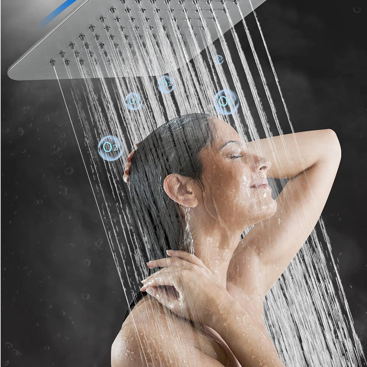 Aquacubic Bathroom Concealed Polished Chrome Shower Set Wall Mounted High Pressure Shower System