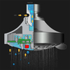 Aquacubic Shower Head Rainfall Fixed Showerhead High Pressure 4 inch Round Overhead Spray with Swivel Ball
