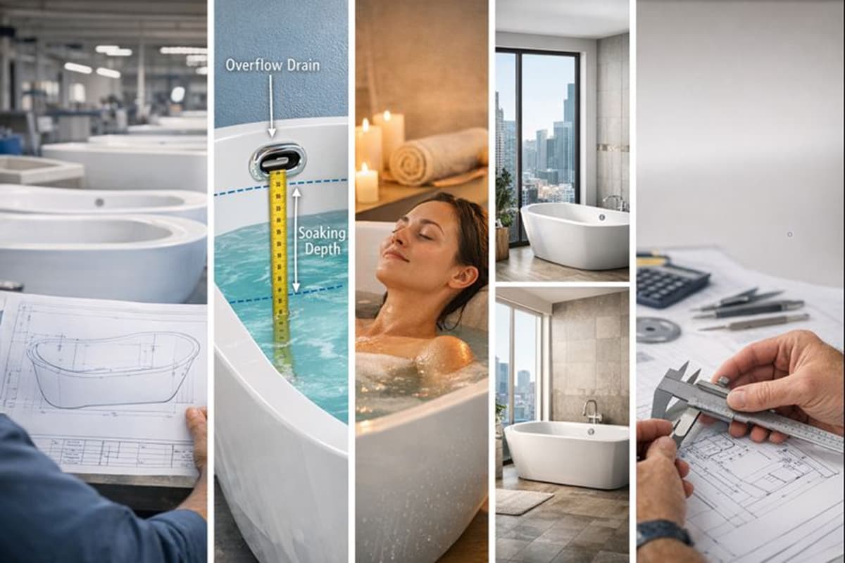 Bathtub Soaking Depth Explained: How Professional Manufacturers Engineer Comfort, Compliance, and Value