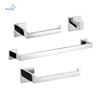 4 Pieces Bathroom Hardware Accessories Set, Towel Bar, Towel Ring, Toilet Paper Holder, Bathrobe Rack Wall Mounted