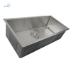 Handmade 304 Stainless Steel Kitchen Sink with Drainboard & Bottom Grid – Undermount, Heavy-Duty, Includes Drain Assembly