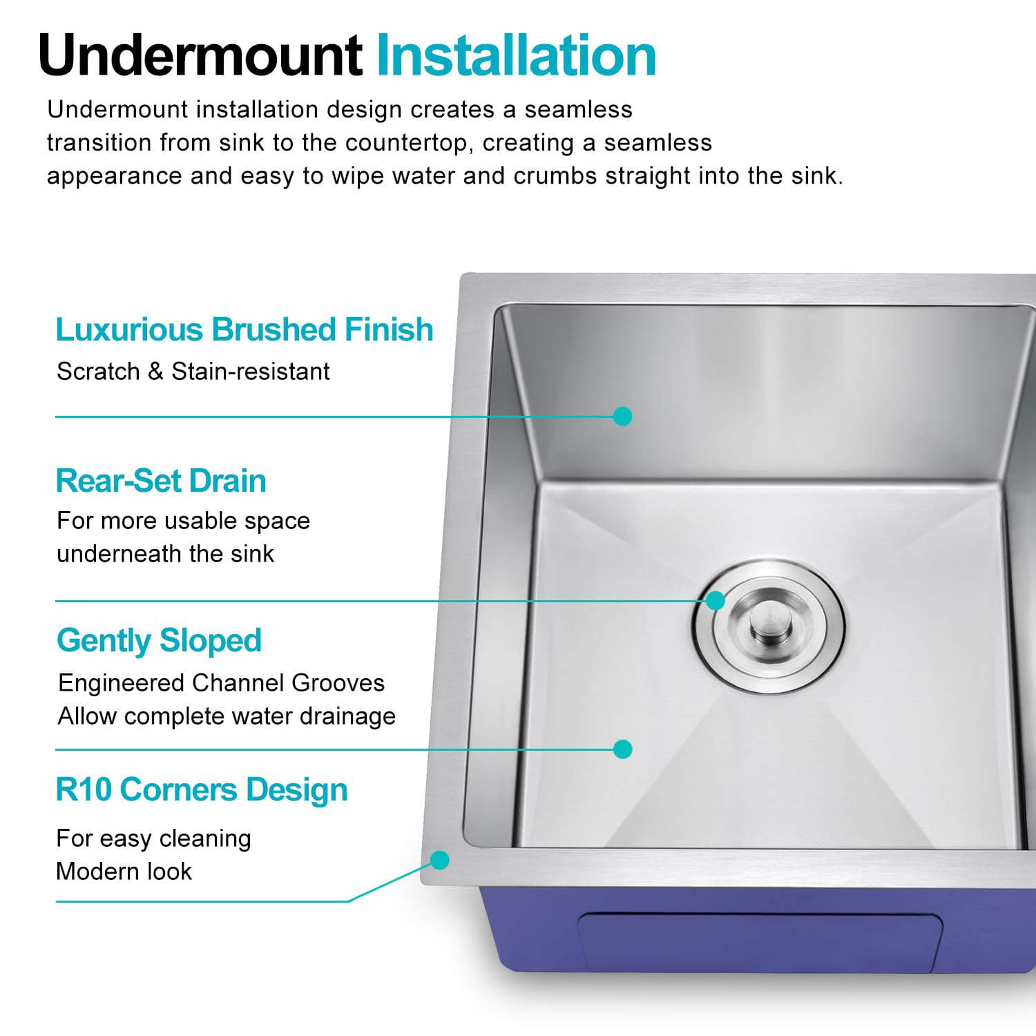 304 Stainless Steel Handmade Undermount Kitchen Sink – 60/40 Double Bowl, Noise-Reducing, Rustproof & Easy Clean