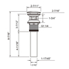 Chrome Finish Solid Brass Bathroom Sink Drain without Overflow