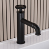 Factory Custom Modern Singel Hole Industrial Matte Black Bathroom Basin Faucet with Knurled Handle