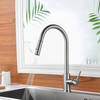 Aquacubic CUPC CE Certified Single-Handle High Arc Swan-Neck Modern Kitchen Sink Faucet with Pull Down Sprayer