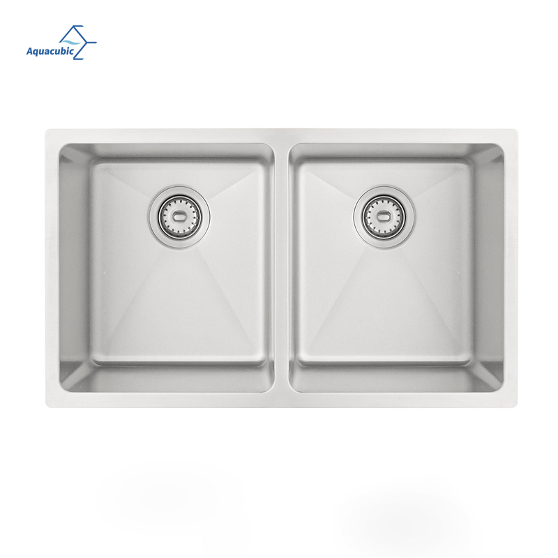 Factory Price Customization High Quality Handmade 304 Stainless Steel Double Bowl Kitchen Sinks Manufactured in Thailand