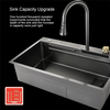 Black Stainless Steel Single Bowl Drop-in Kitchen Sink Topmount Workstation Kitchen Sink with Faucet Accessories