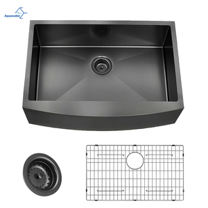 Farm 30 inch Single Bowl Nano PVD Gunmetal black stainless steel Apron front Handmade Kitchen Sink