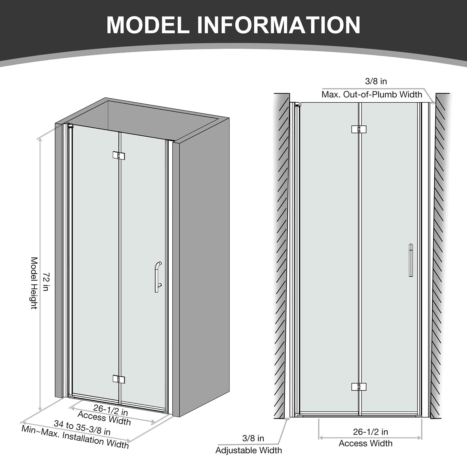 Exterior Frameless Folding Glass Door Cleanroom tempered glass enclosed shower cubicles bathroom glass partition Accordion Door