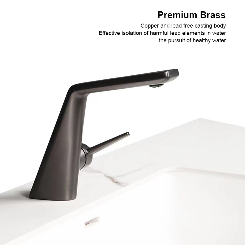 Modern Hotel Design Sink Water Wash Mixer Taps Chrome Brass Single Handle Hot and Cold Basin Faucet