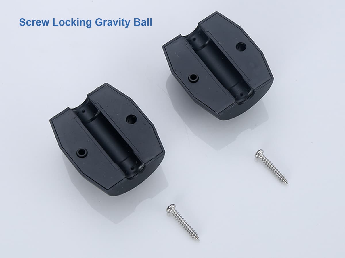 Screw locking gravity ball