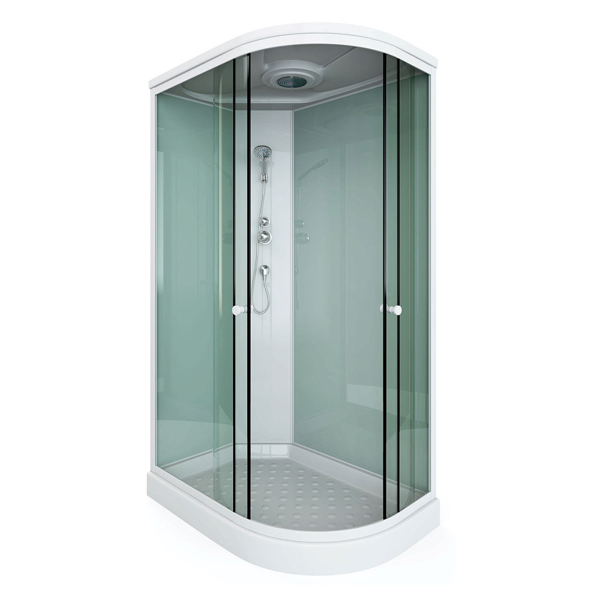 Side Opening Door Walk In Corner Steam Shower Enclosure with Glass Sliding Door