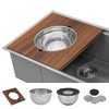 Aquacubic Luxury 45 X 19 Inch Modern Undermount Sinks 18/16 Gauge Workstation 304 Stainless Steel sink with Ledge Workstation