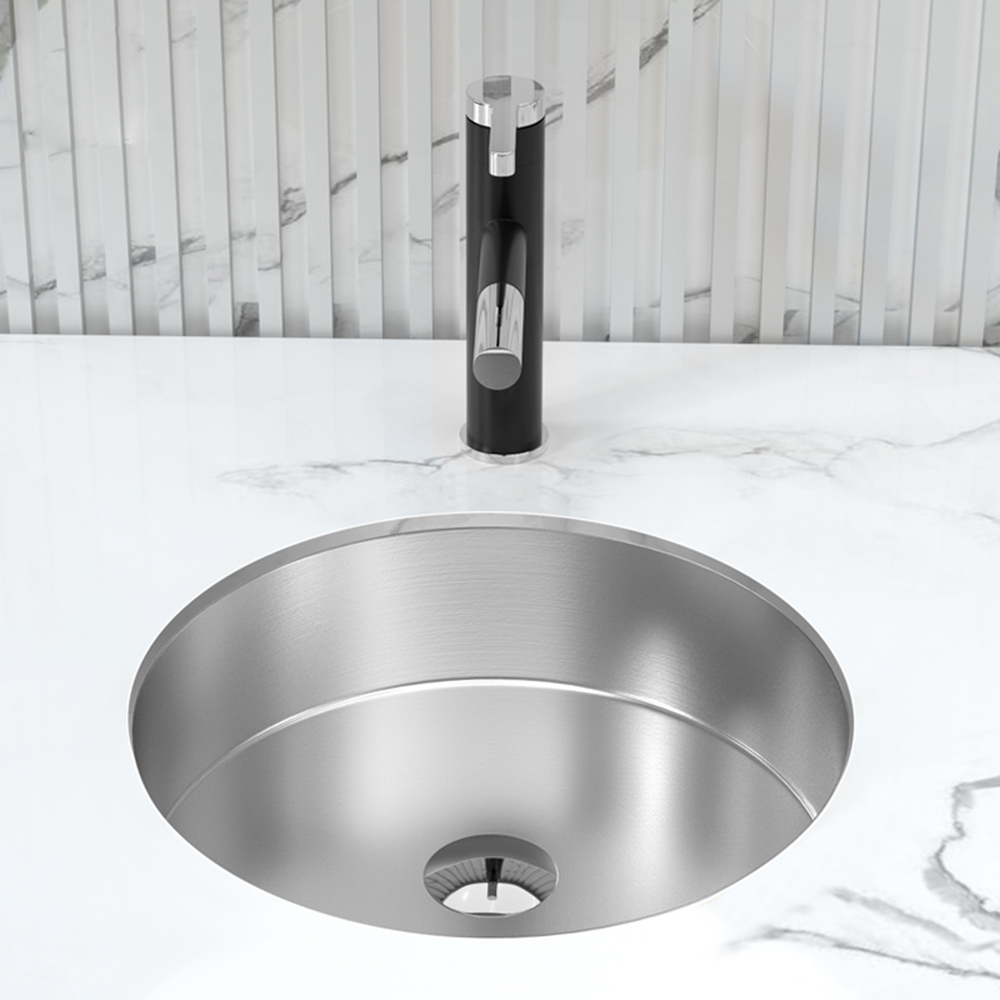 Wholesale Commercial Hand Wash Laundry Hotel Undermount Decorated Stainless Steel Round Hotel Bathroom Sink