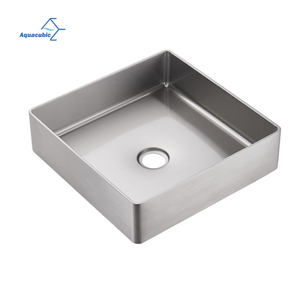 Wholesale Top Quality Square Shape Bathroom Furniture Art Basin Ware Stainless Steel Kitchen Sink